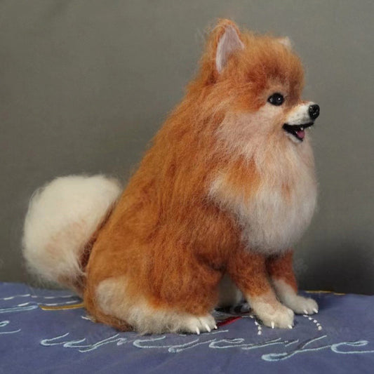 3D Custom Wool Needle Felted Pet Portrait, Handmade Dog Full Body Replica(Full Body)